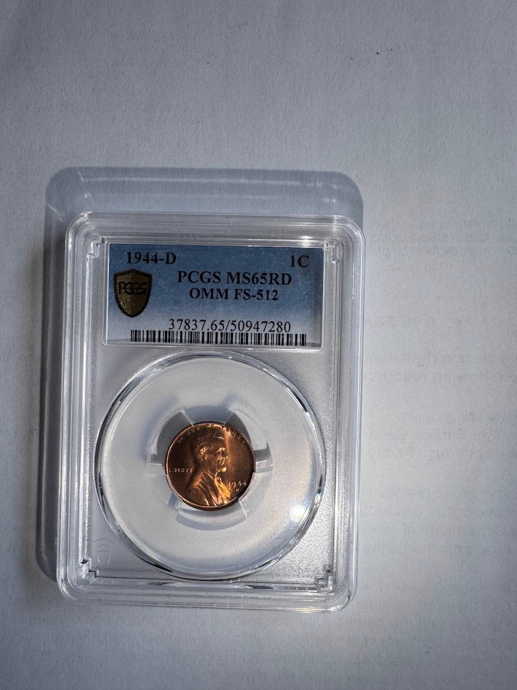 1944 D/S Lincoln PCGS MS 65 Red