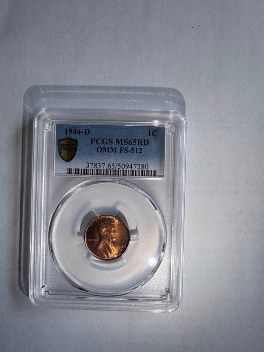 1944 D/S Lincoln PCGS MS 65 Red