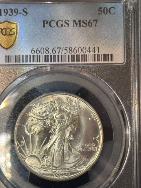 1939 S Walking Liberty Half PCGS MS 67!!